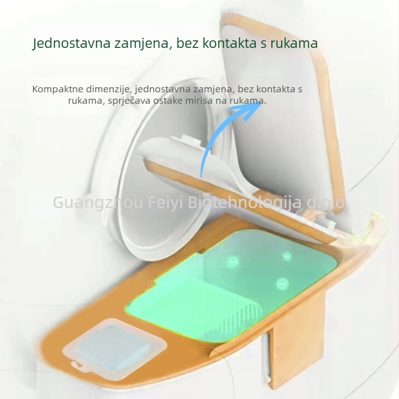 Automatska WC za mačke s kubom za dezodiranje N50, druga generacija, PP materijal, univerzalna kompatibilnost