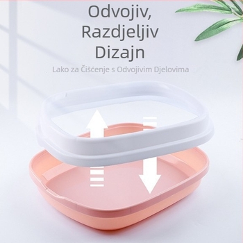 Kutija za mačji pijesak, okrugli oblik, PP materijal, otvoreni tip