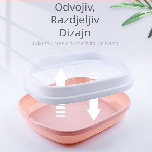 Kutija za mačji pijesak, okrugli oblik, PP materijal, otvoreni tip