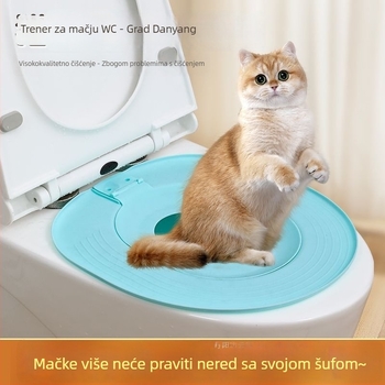 Trener za mačju toaletu - okrugla PVC otvorena posuda za mačke, normalne specifikacije