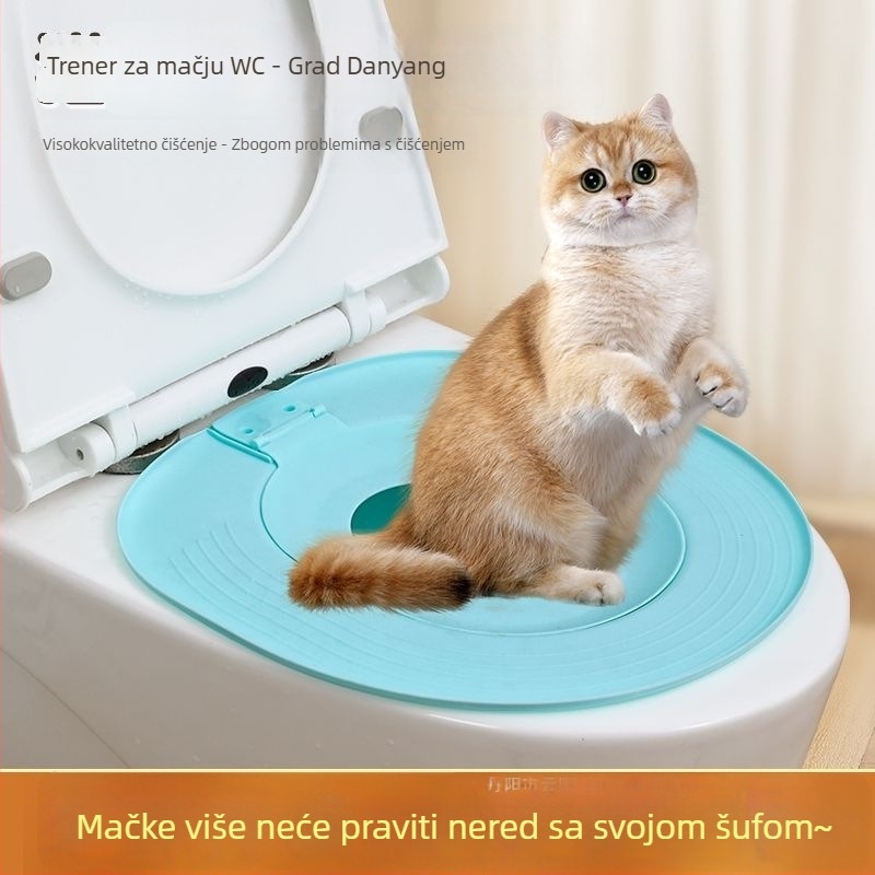 Trener za mačju toaletu - okrugla PVC otvorena posuda za mačke, normalne specifikacije