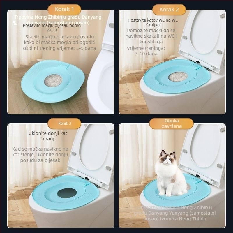 Trener za mačju toaletu - okrugla PVC otvorena posuda za mačke, normalne specifikacije