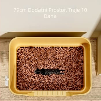 Posuda za mačji pijesak s poluzatvorenim dizajnom, protiv prskanja, s mogućnošću uklanjanja, otvoreni stil, PP materijal, marka Peyton/PEID