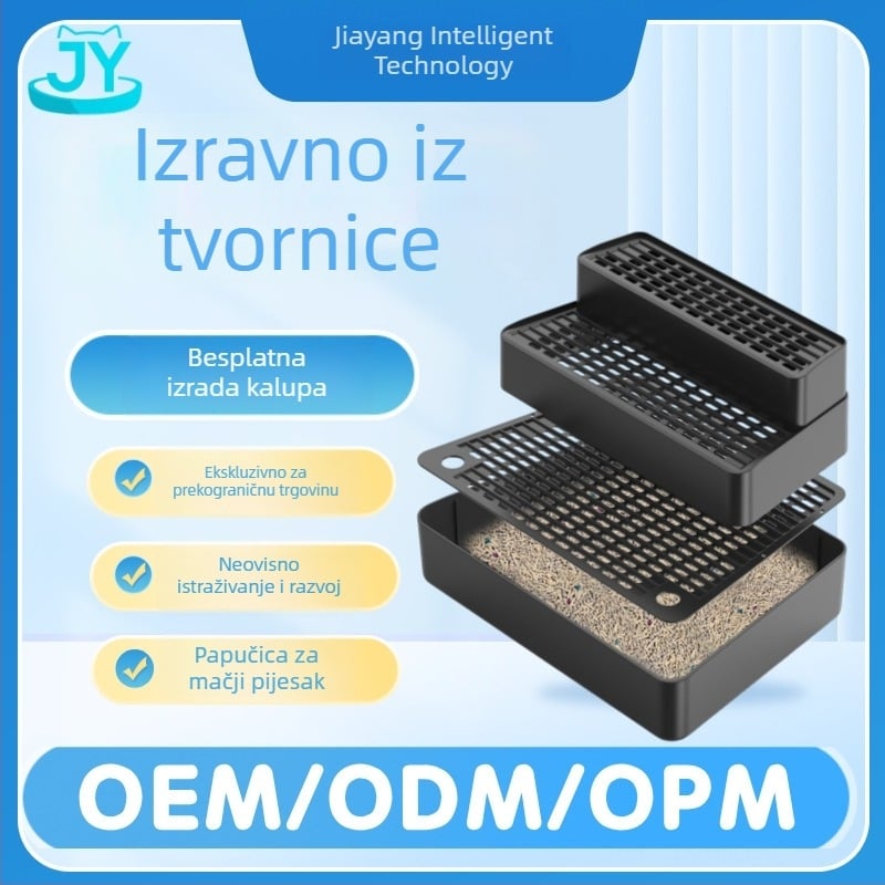 Inteligentna kutija za mačji pijesak s pedalom i stepenicama, ekstra velika, odvojiva i lako se čisti podloga