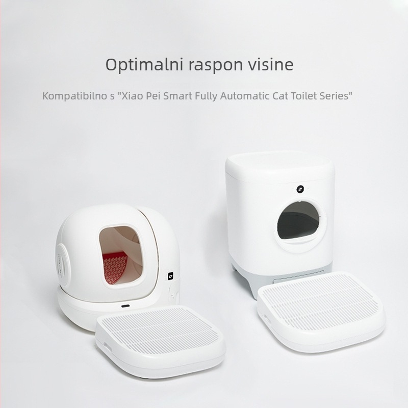 Xiaopei Podložka za kontrolu mačjeg pijeska, okrugla PVC podloga s dvostrukim filtrom, podržava pametne funkcije, kompatibilno sa poluzatvorenim kutijama za mačke