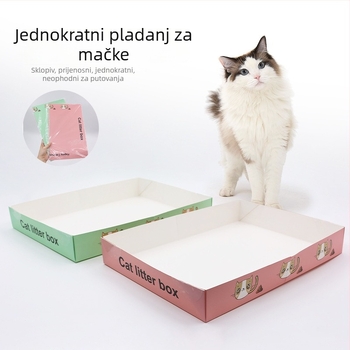 Sklopiva jednokratna posuda za mačji stelj, za mačke, vanjska upotreba, materijal: drugi materijali