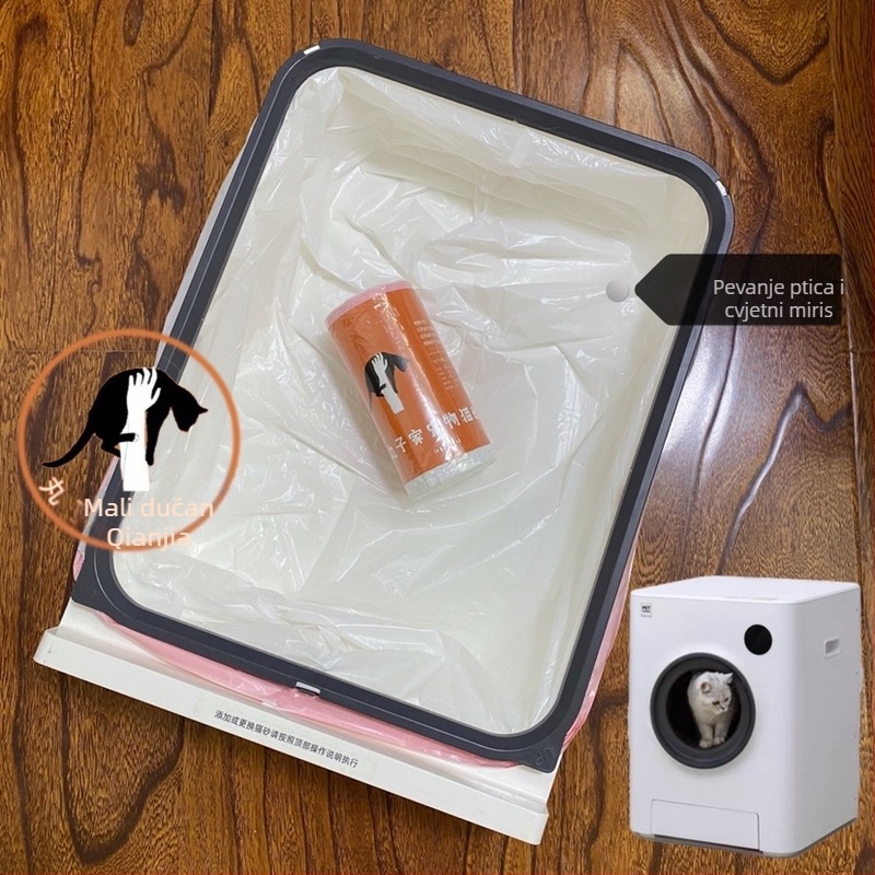 Kutija za mačji pijesak od PVC-a, kompatibilna sa vrećicama za smeće, neimportirano (Materijal: PVC; Kompatibilnost: standardne vrećice za smeće; Uvoz: Ne; Marka: Drugo)