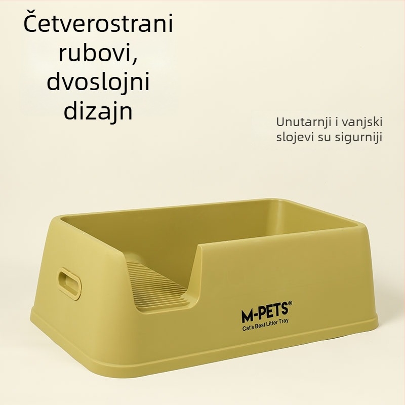 Mpets ogromna otvorena kutija za mačji pijesak, ekstra velika, protiv prosipanja, mačja WC Maine Coon Ragdoll