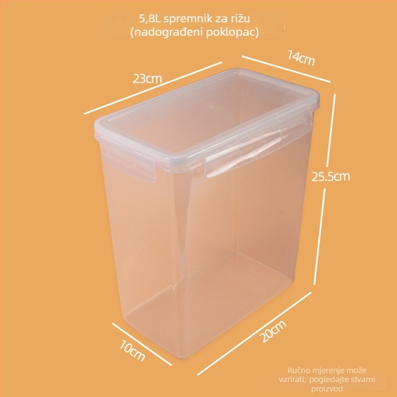 Kutija za skladištenje riže – prehrambeni PC plast, skladištenje hrane za kućne ljubimce, prilagodljiv logo, funkcija odbijanja insekata
