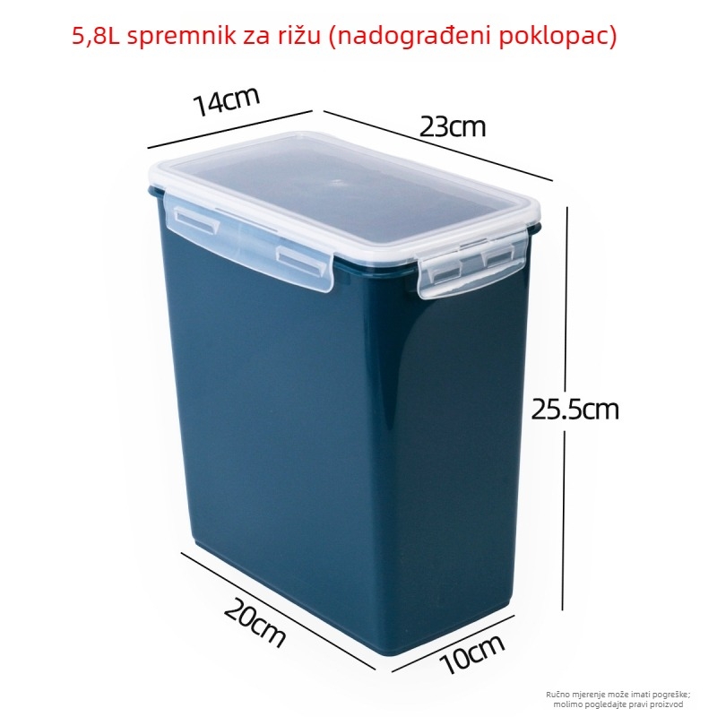 Kontejner od plastike za rizu i hranu za kućne ljubimce s odjeljcima i sušilicom, funkcija odbijanja insekata, prilagodba dostupna, mogućnost tiskanja logotipa