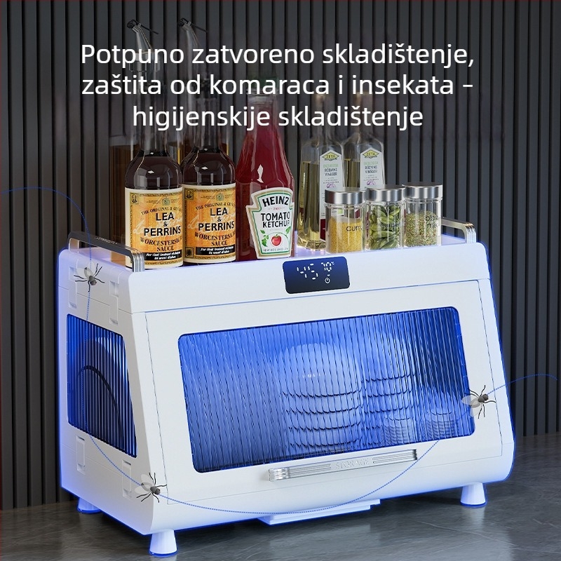 Kompaktni kuhinjski stalak za posuđe s integriranim sušenjem i dezinfekcijom, za tanjure i pribor