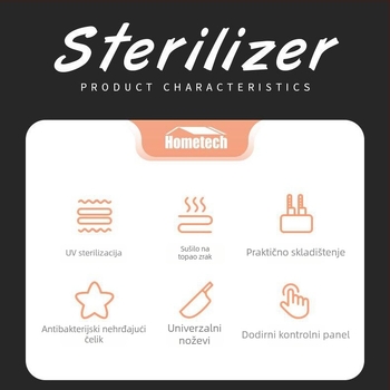 Sve-u-jednom dezinfekcijski držač noževa i kutija za štapiće sa sušenjem • materijal PP+PET • stolni dizajn • minimalistički stil