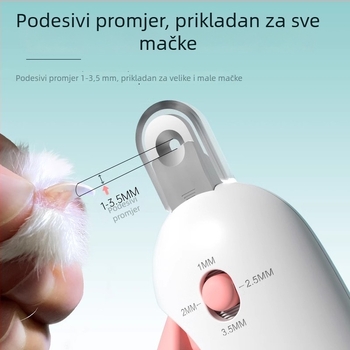 Klešta za nokte mačaka i zečeva s podešavajućim kružnim otvorom, Gravity Pusher mehanizam, za početnike