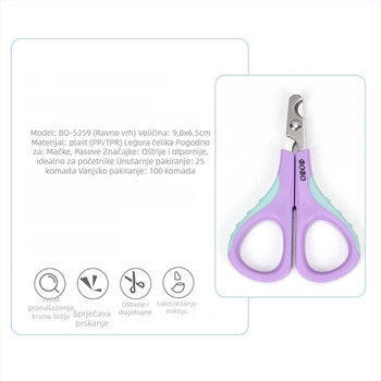 Bobo kliješta za mačje nokte, nehrđajući čelik, plosnati dizajn glave, 100 kom./kutija