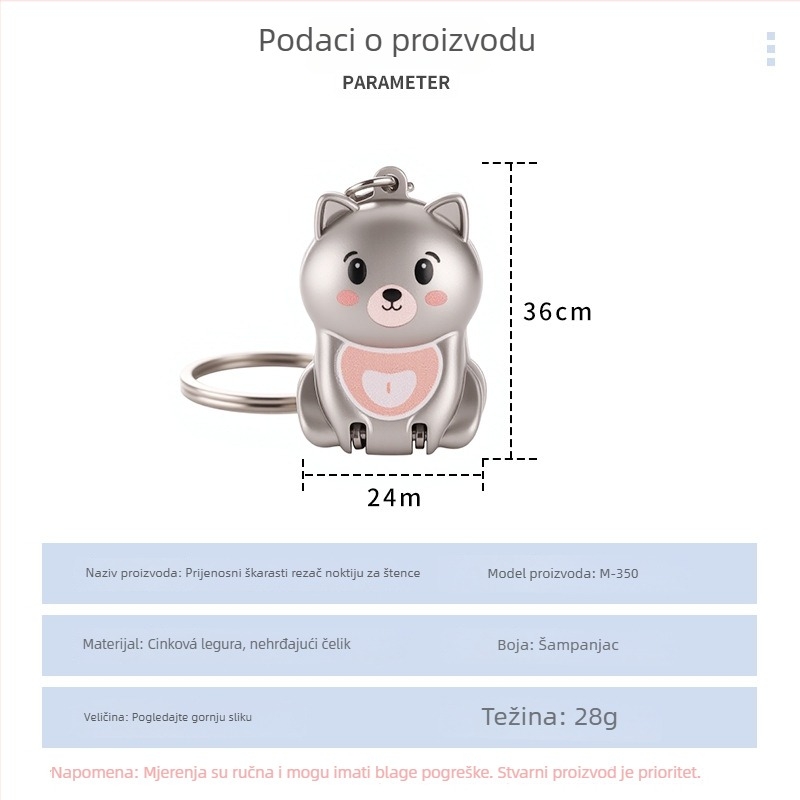 Set kliješta za nokte – prijenosni, ručni, 304 nehrđajući čelik, mačji dizajn
