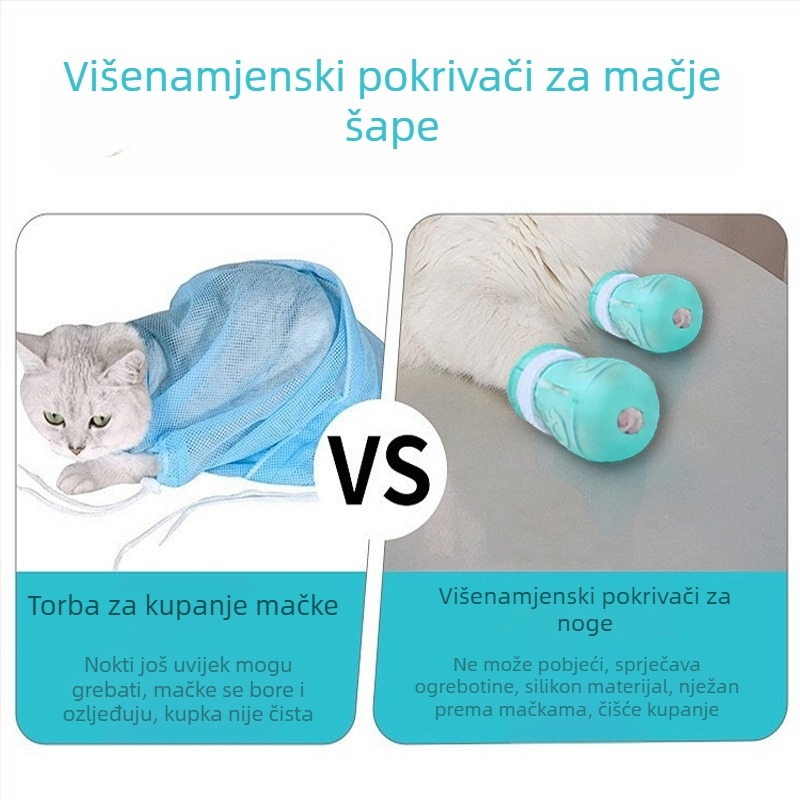 Zaštitna kapica za mačku za kupanje, šišanje noktiju i injekcije – protiv ogrebotina, protiv ugriza, protiv lizanja • kutija 210 komada • za mačke