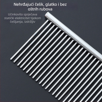 Meow Xinbao dvozubni češalj za njegu kućnih ljubimaca, nehrđajući čelik