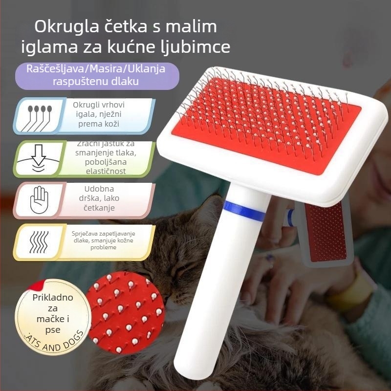 Univerzalni igličasti češalj za mačke i pse, masažni češalj za kućne ljubimce, češalj za čišćenje dlake s zračnim jastučićem