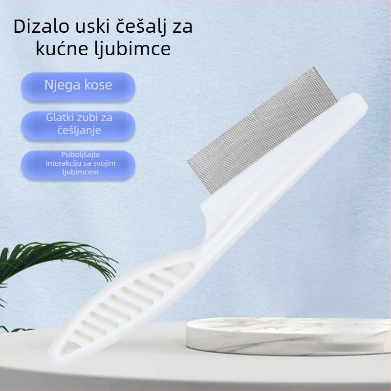 Četka za kućne ljubimce za mačke i pse, uklanjanje buha i uši, ergonomska drška