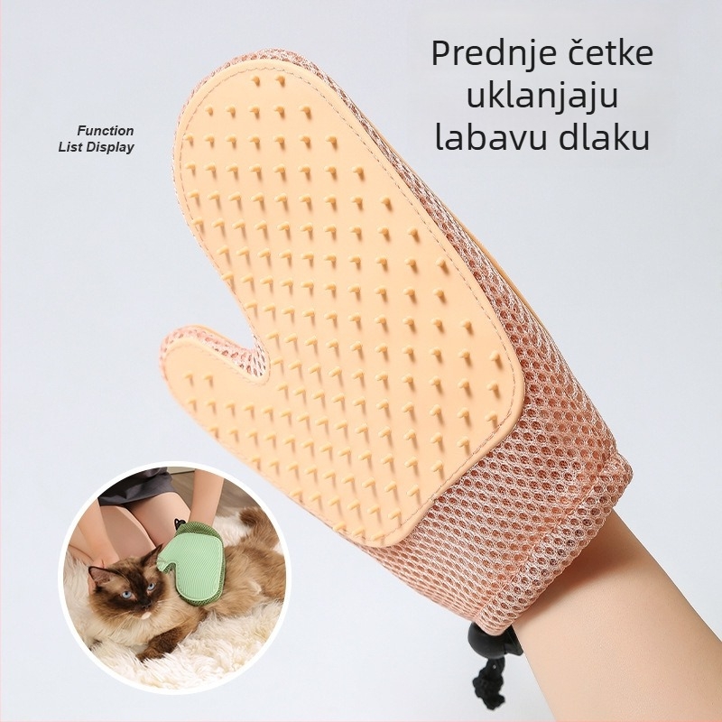 Rukavice za njegovanje mačaka — uklanjanje labave dlake, čišćenje dlake, zaštita od grebanja, materijal: plastika