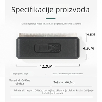 Češalj za njegu kućnih ljubimaca za pse i mačke, igličasti češalj od nehrđajućeg čelika, alat za njegu s jednim gumbom, češalj za uklanjanje dlaka, alat za uklanjanje buha