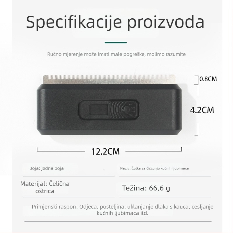 Češalj za njegu kućnih ljubimaca za pse i mačke, igličasti češalj od nehrđajućeg čelika, alat za njegu s jednim gumbom, češalj za uklanjanje dlaka, alat za uklanjanje buha