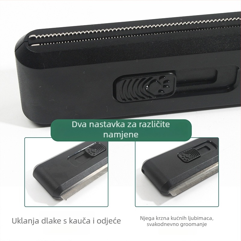 Češalj za njegu kućnih ljubimaca za pse i mačke, igličasti češalj od nehrđajućeg čelika, alat za njegu s jednim gumbom, češalj za uklanjanje dlaka, alat za uklanjanje buha
