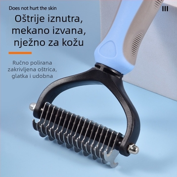 Četka za pse od nehrđajućeg čelika – raščešljavanje čvorova, njega dlake za pse s dugom i gustom dlakom