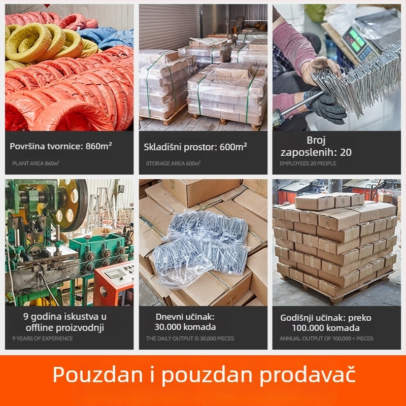 Set alata s U-oblikim zemljanim klinama: galvanizirani klinovi za staklenik, navodnjavanje i umjetnu travu