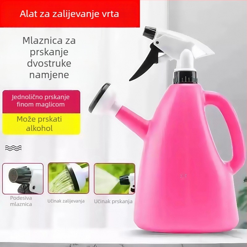 Vrtna boca za zalijevanje s raspršivačem, dvostruka namjena, kućni alat za njegu biljaka, plastična boca za zalijevanje