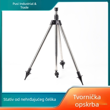 Podesivi trokutasti stalak s 1/4-inčnim navojem, 360° rotirajuća glava raspršivača za navodnjavanje vrta, nehrđajući čelik, podešavanje visine