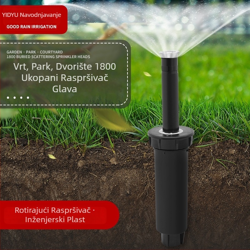 Podzemni plastični raspršivač mlaznica, unutarnji navoj, 360° prilagodljiv raspršivanje, šifra proizvoda 1800