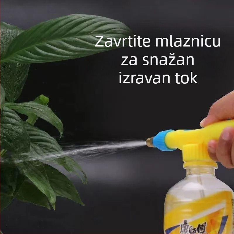 Univerzalni nastavak za bocu s napitkom za raspršivač za zalijevanje — plastika i željezo, kapacitet 250–1000 ml, dezinfekcijski sprej, kućno vrtlarstvo