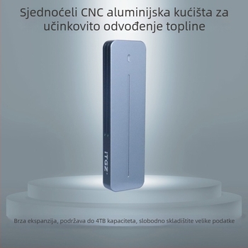 Vanjska kutija za M.2 NVMe – JMS583, USB 3.2 Gen2 10Gbps, aluminijska legura, podržava do 4TB