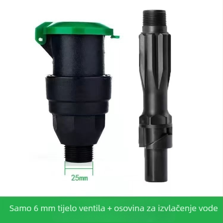 Plastični spoj za vodovodnu cijev, s vodnim ventilom, za kućno vrtlarenje, poljoprivredu i javne zelene površine