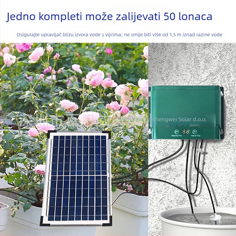 BSV solarni sustav za kapljično navodnjavanje za kućnu vrtu – vremenski navodnjavanje, automatsko zalijevanje lončanica