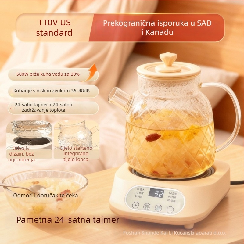 Staklena posuda za zdravi čaj, 220V, 500W, upravljanje mikrokompjuterom (BG-A1)
