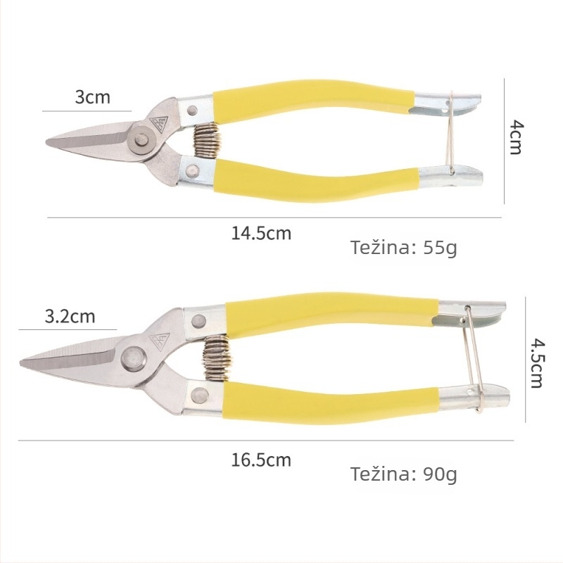 Luoding voćne škare za podrezivanje grana, s oštrim nehrđajućim čelikom i protukliznom drškom, za branje plodova i podrezivanje grana