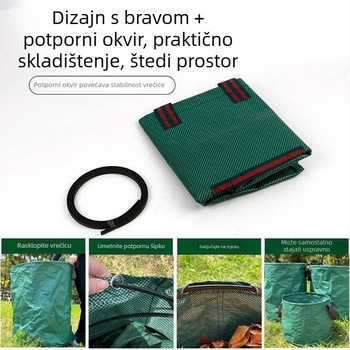 Vanjska torba za lišće iz vrta, vodootporna tkanina za odlaganje otpada, otporna na kidanje i izdržljiva za razvrstavanje otpada