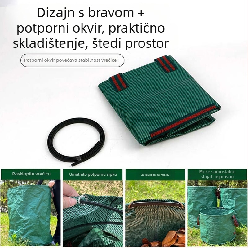 Vanjska torba za lišće iz vrta, vodootporna tkanina za odlaganje otpada, otporna na kidanje i izdržljiva za razvrstavanje otpada