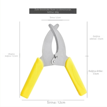 Prstenaste cirkularne škare za voće stabla, nehrđajući čelik, 60 g, PP držač
