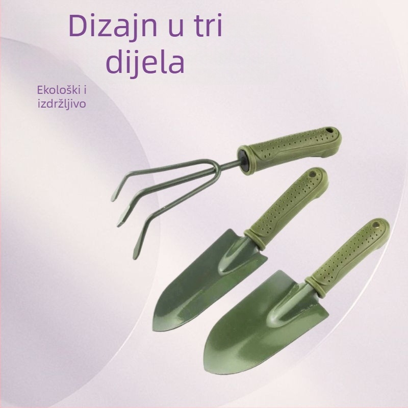 Ažurirani trokomponentni set za vrtlarstvo s velikom lopatom za opuštanje tla i sadnju cvijeća i povrća