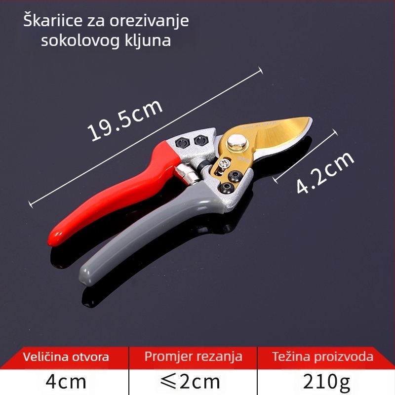 Škare za orez Eagle-Beak za voćke, tvrdo oštrenje, rezanje grana i cvijeća