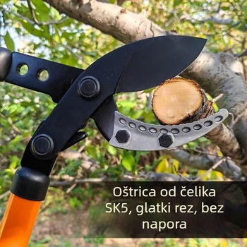 Novi teški snažni škare za podrezivanje voćaka, za visoke grane i debele grane, teleskopke velike škare s pogonom na zupčanike za vrt