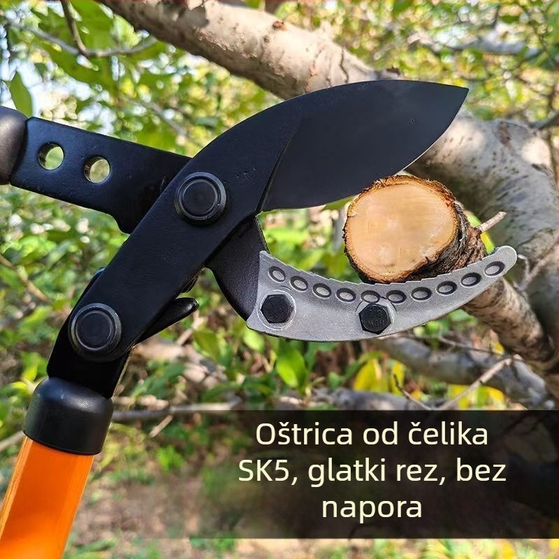 Novi teški snažni škare za podrezivanje voćaka, za visoke grane i debele grane, teleskopke velike škare s pogonom na zupčanike za vrt