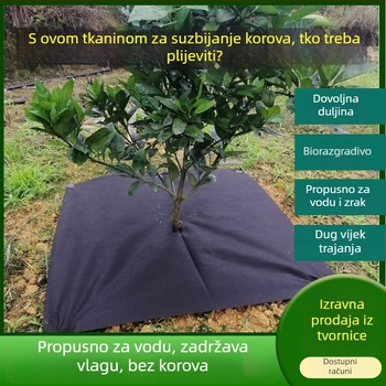 Platno za suzbijanje korova, vodopropusno i s zadržavanjem vlage, za poljoprivredu, pokrivanje tla za voćne nasade