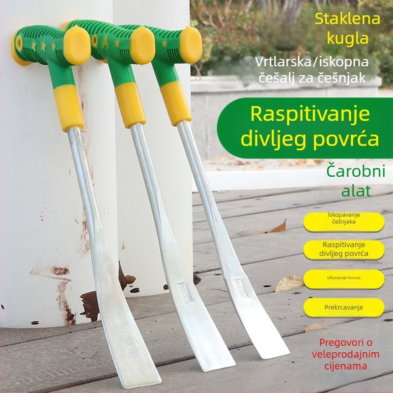 Ručna kovana lopata za češnjak i povrće – za plijevljenje, debela i oštra vanjska vrtna alatka
