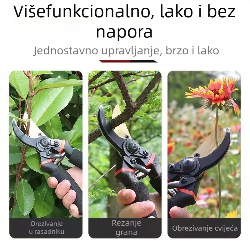 SK5 škarice za vrt, nehrđajući čelik, ergonomske škarice za podrezivanje debelih grana voćnih stabala