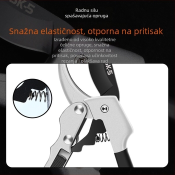 Vrtne škare za podrezivanje debelih grana s kliznim mehanizmom, SK5 nehrđajući čelik, uštedu napora