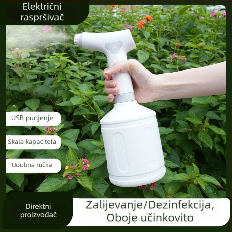 Punjiva električna ručna prskalica, 1 L, navodnjavanje vrta, visokotlačni raspršivač